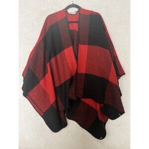 Eddie Bauer Jacket Women’s One Size Buffalo Plaid Cape Poncho Wearable Blanket